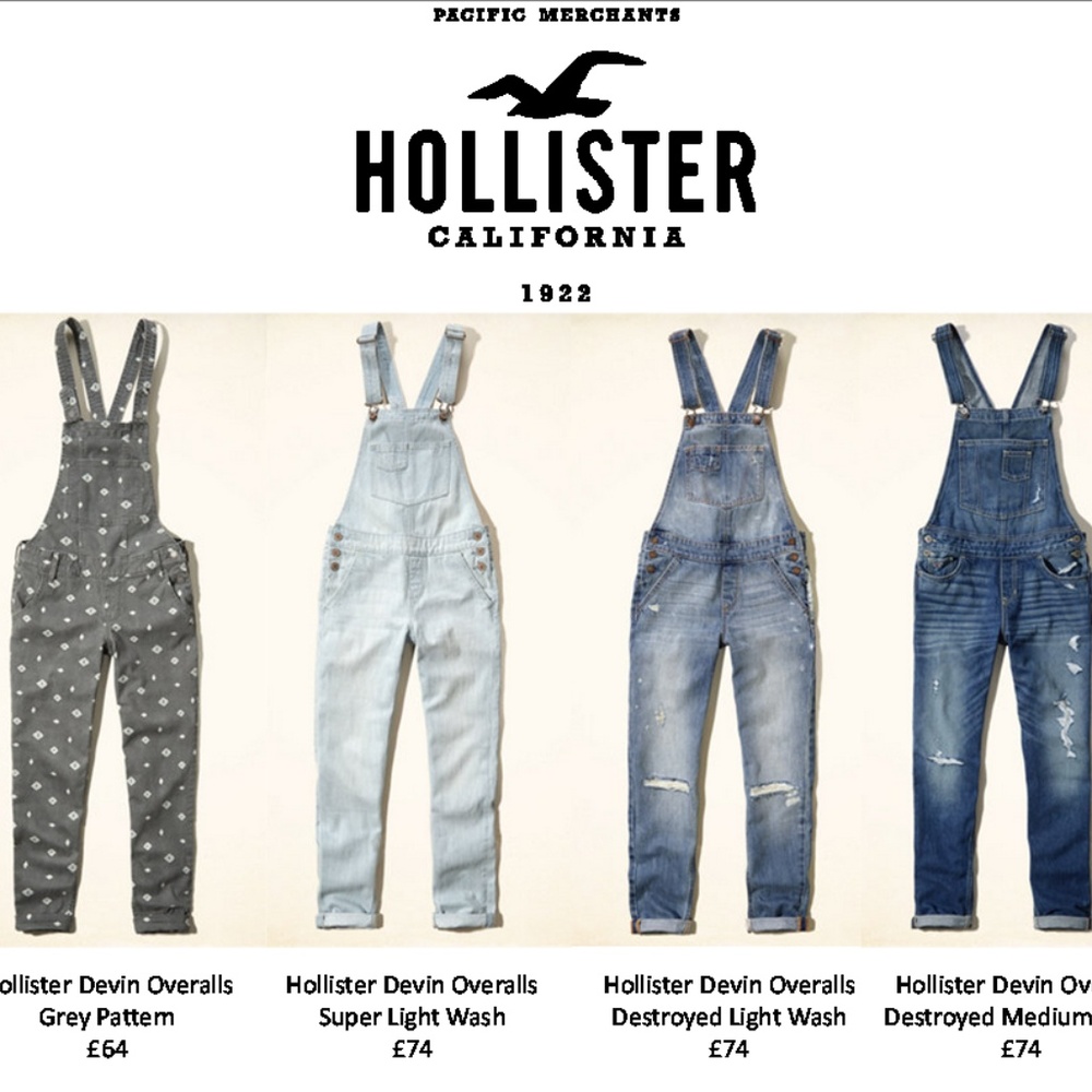NEW Hollister boyfriend overall super light wash